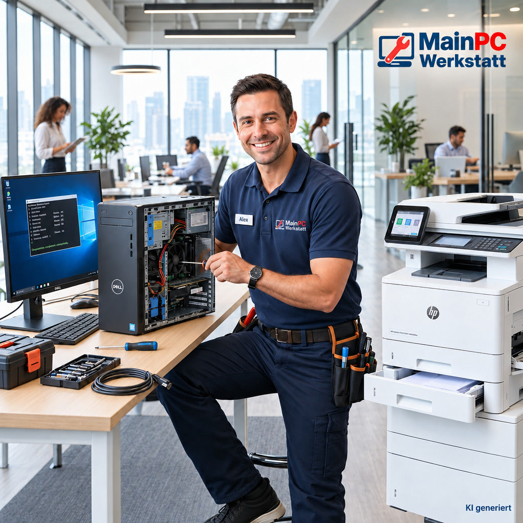 Bild aus der Werkstatt mit Techniker